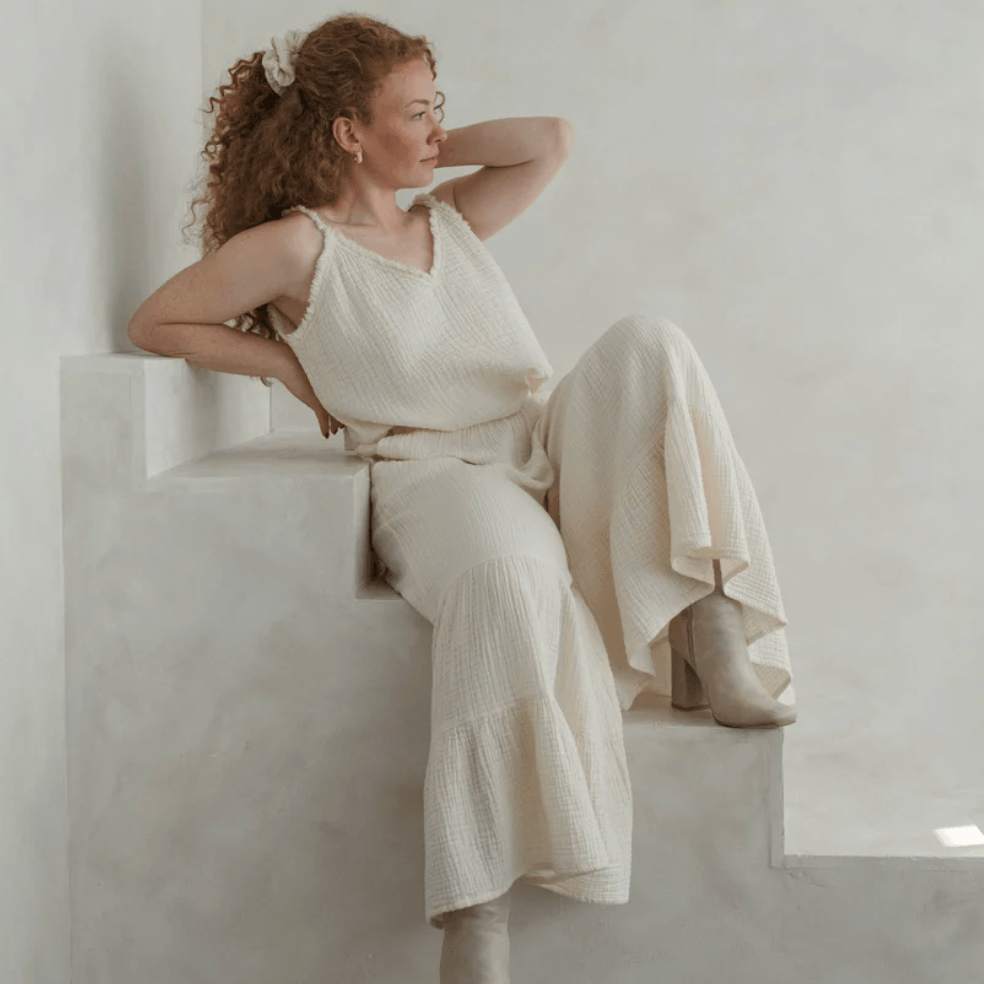 Pokoloko - Turkish Cotton Crinkle Strappy Top