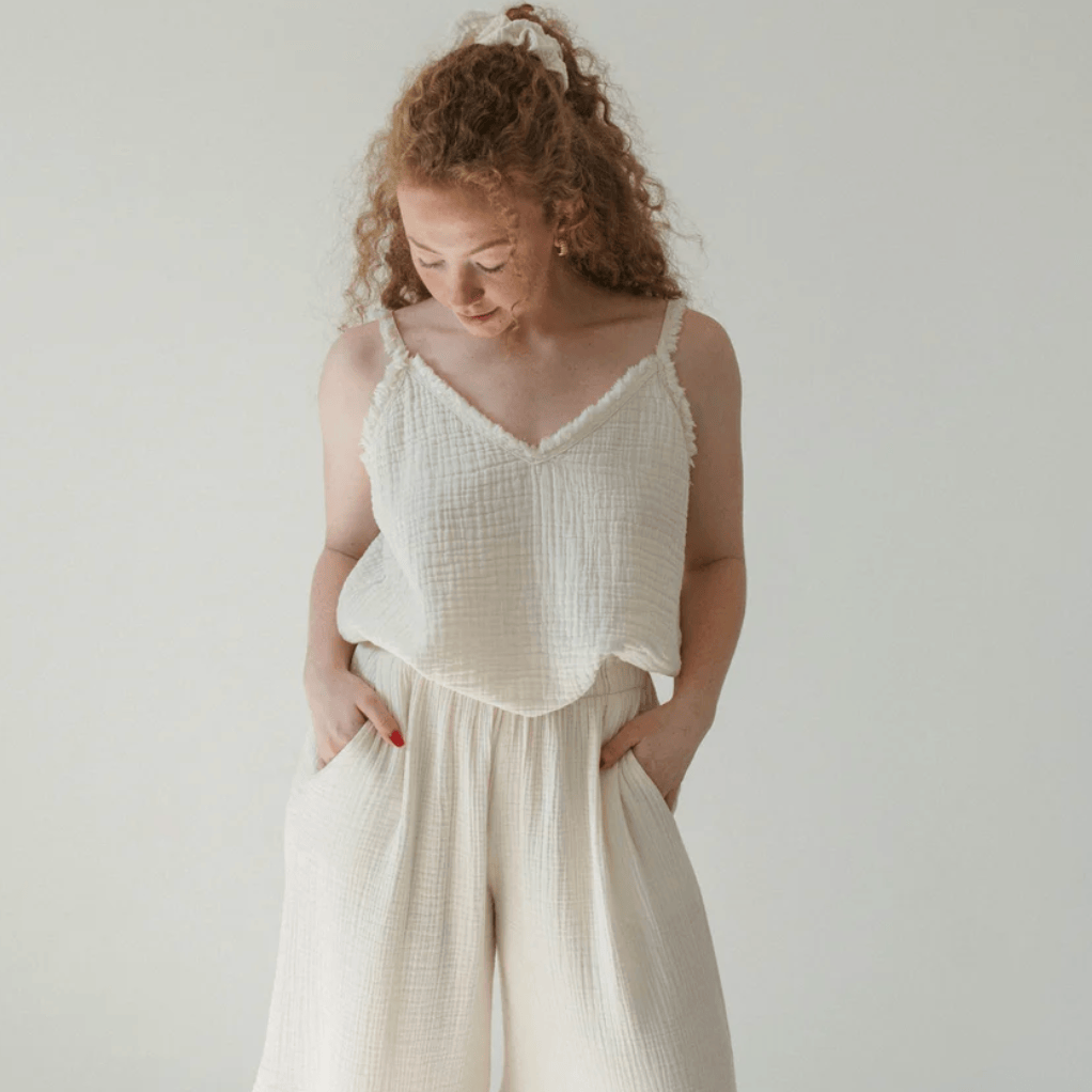Pokoloko - Turkish Cotton Crinkle Strappy Top