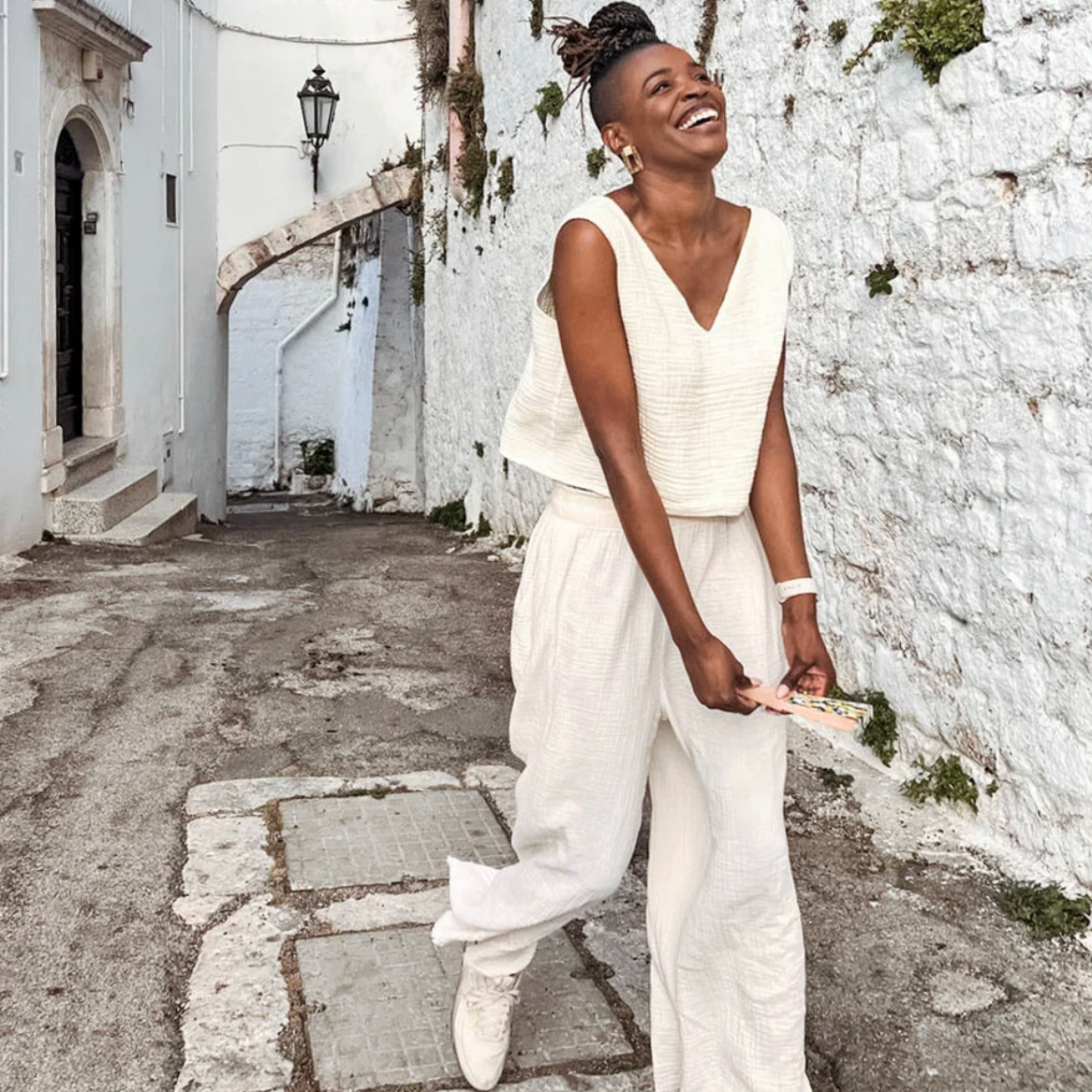 Pokoloko - Turkish Cotton Crinkle Palazzo Pants