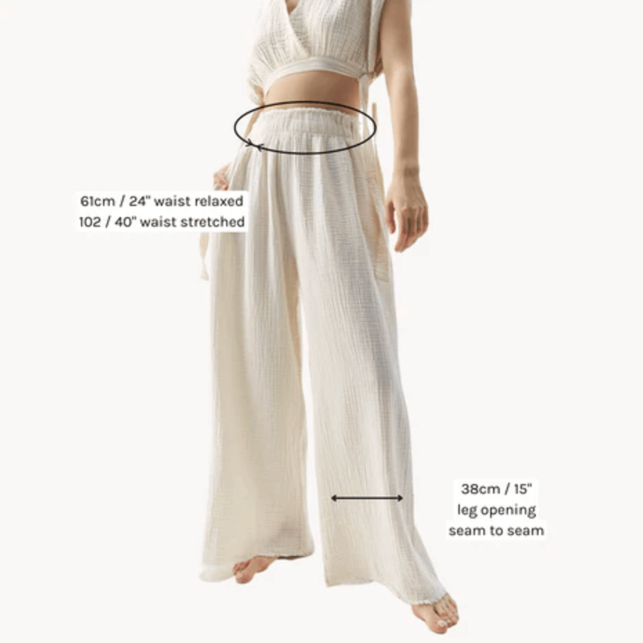 Pokoloko - Charcoal Striped Cotton Blend Crinkle Palazzo Pant