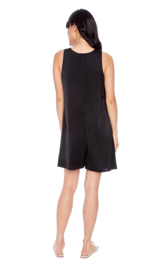 ILTM Sabrina Solid Satin Dress - BLACK