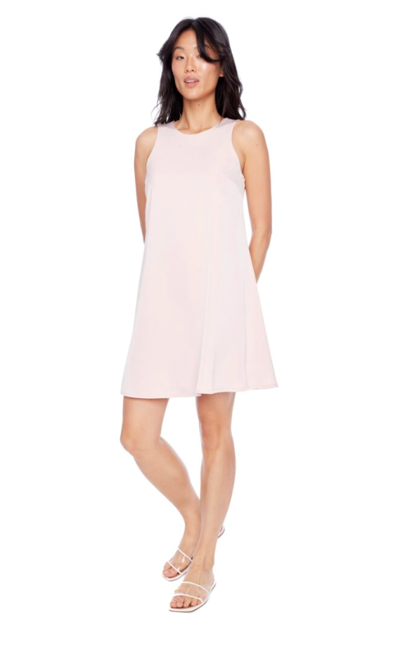 ILTM Sabrina Solid Satin Dress - PINK