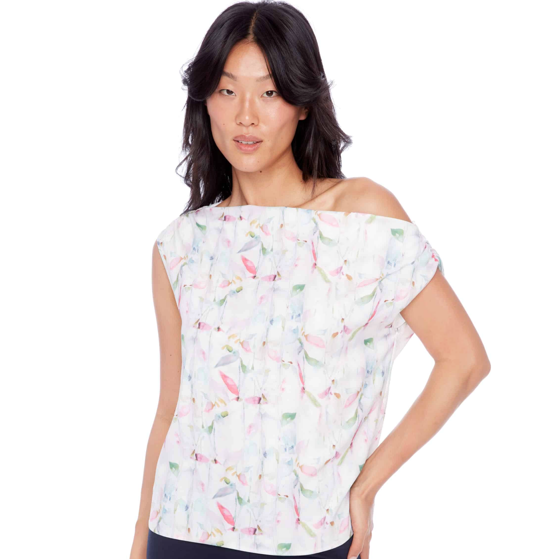 ILTM Lily Satin Asymmetric Top - IRIS