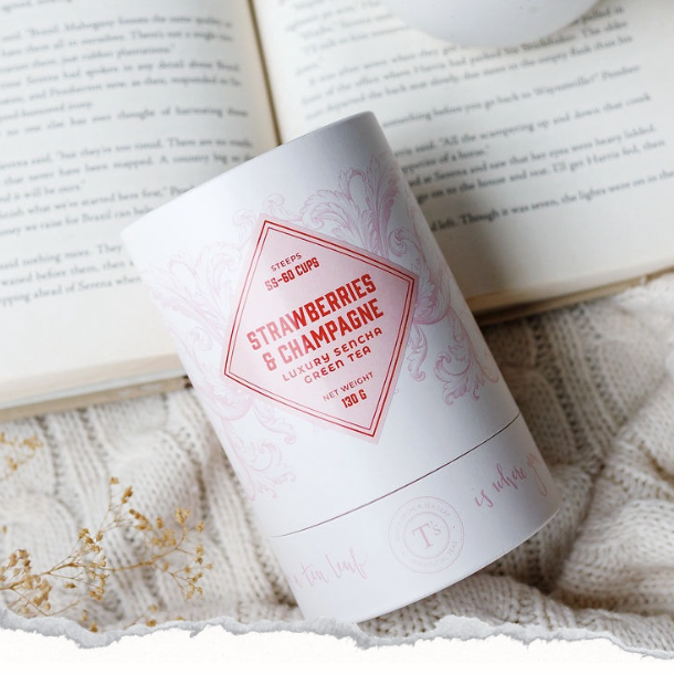 Once Upon A Tea Leaf - STRAWBERRIES & CHAMPAGNE Luxury Loose Leaf Sencha Green Tea Blend