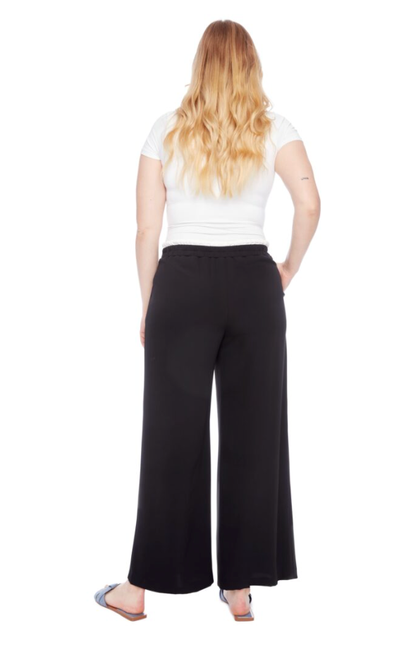 ILTM Vegan Silk Wide Leg Pants - BLACK