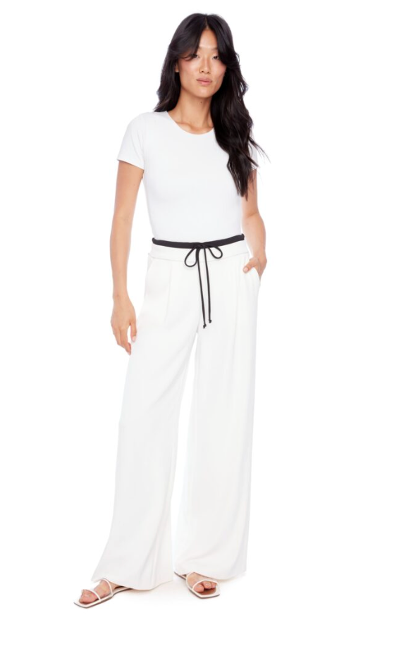 ILTM Vegan Silk Wide Leg Pants - CREAM