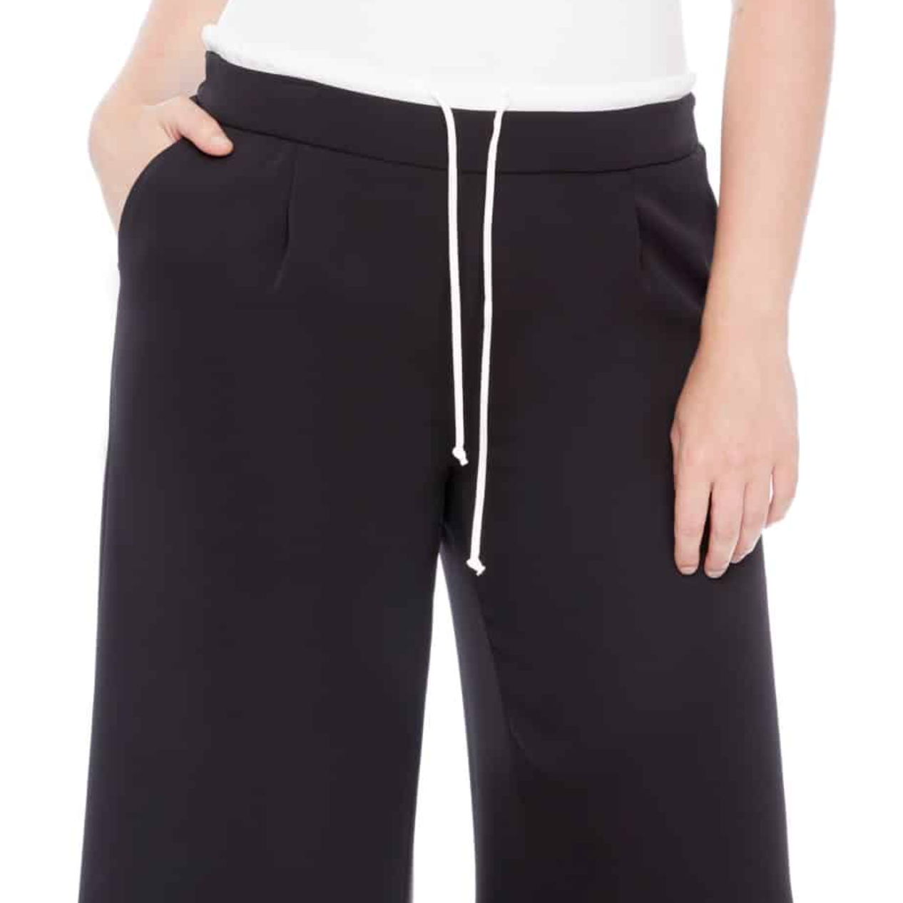 ILTM Vegan Silk Wide Leg Pants - BLACK