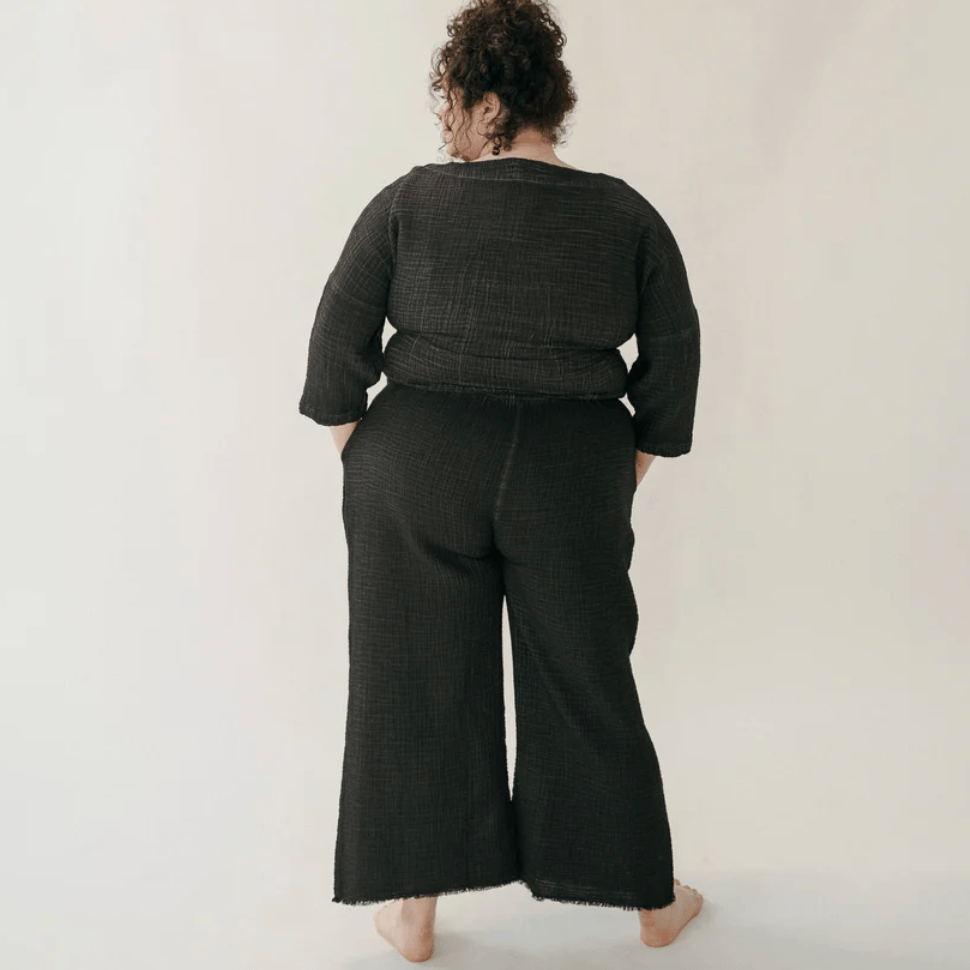 Pokoloko - Turkish Cotton PLUS Crinkle Drawstring Palazzo Pants