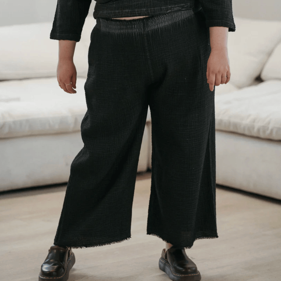 Pokoloko - Turkish Cotton PLUS Crinkle Drawstring Palazzo Pants