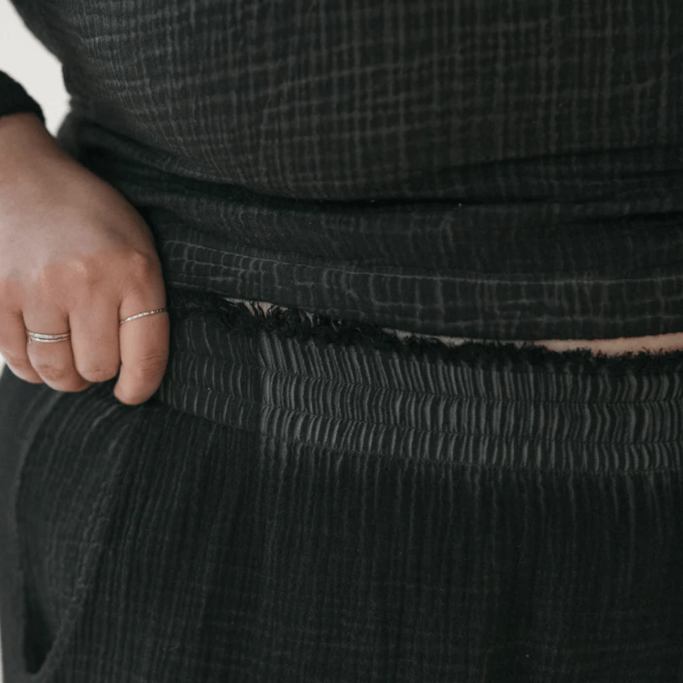 Pokoloko - Turkish Cotton PLUS Crinkle Drawstring Palazzo Pants