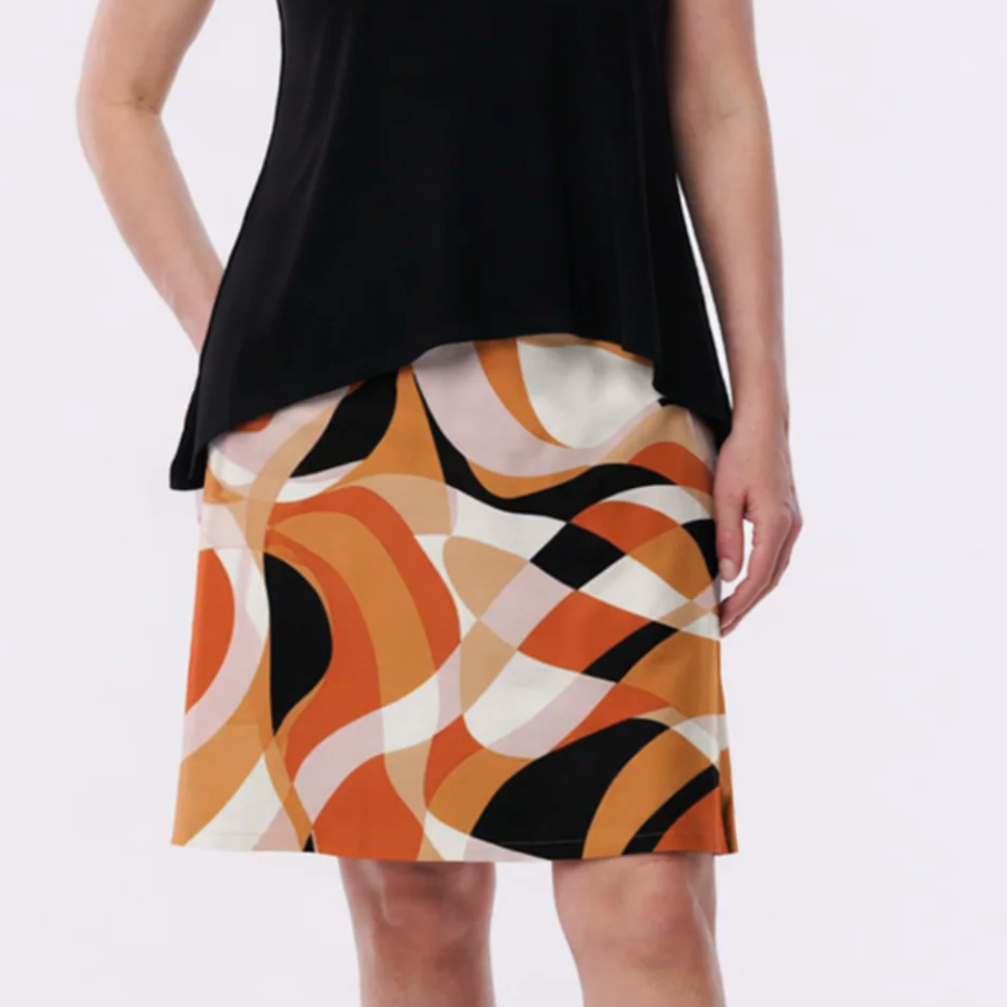 Helene Clarkson Design HALLE Reversible Skirt Black/Pucci