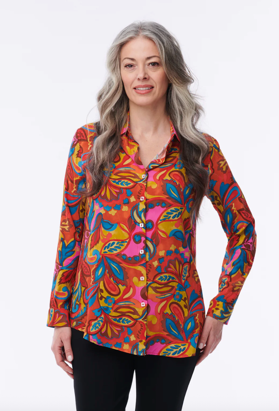 Helene Clarkson Design AMALFI ORANGE PRINTED Blouse