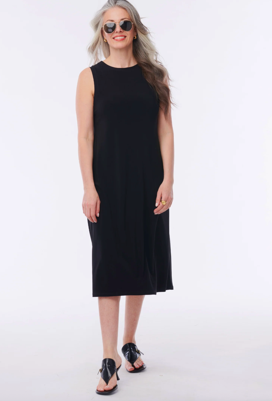 Helene Clarkson Design JULIANA BLACK Wrinkle-Free Tank Dress