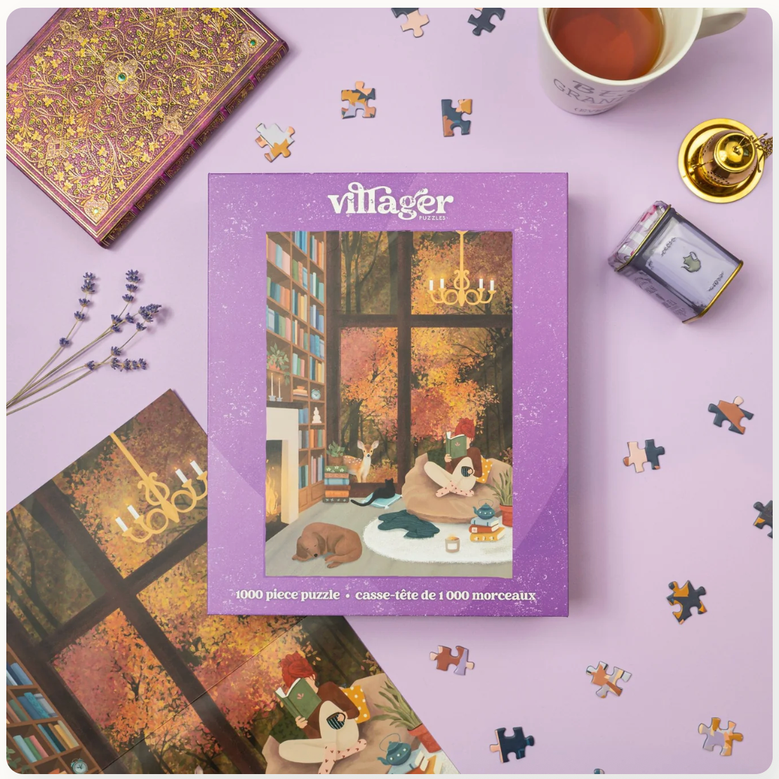 Villager Puzzles - DREAM LIBRARY 1000-Piece Puzzle for Adults | Designed in Canada by Tara Younggren