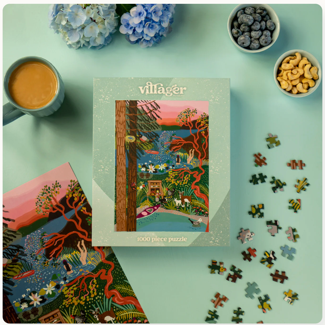 Villager Puzzles - SALT SPRING ISLAND SWIM 1000-Piece Puzzle for Adults Designed in Canada by Anja Jane