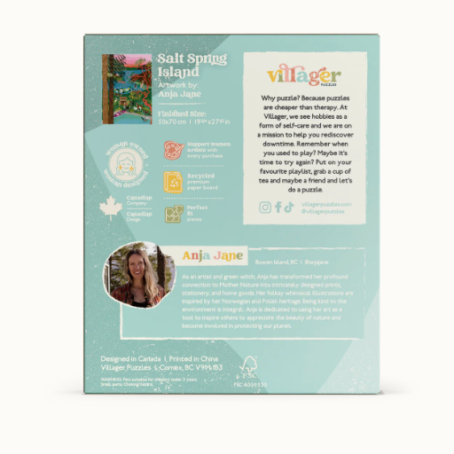 Villager Puzzles - SALT SPRING ISLAND SWIM 1000-Piece Puzzle for Adults Designed in Canada by Anja Jane