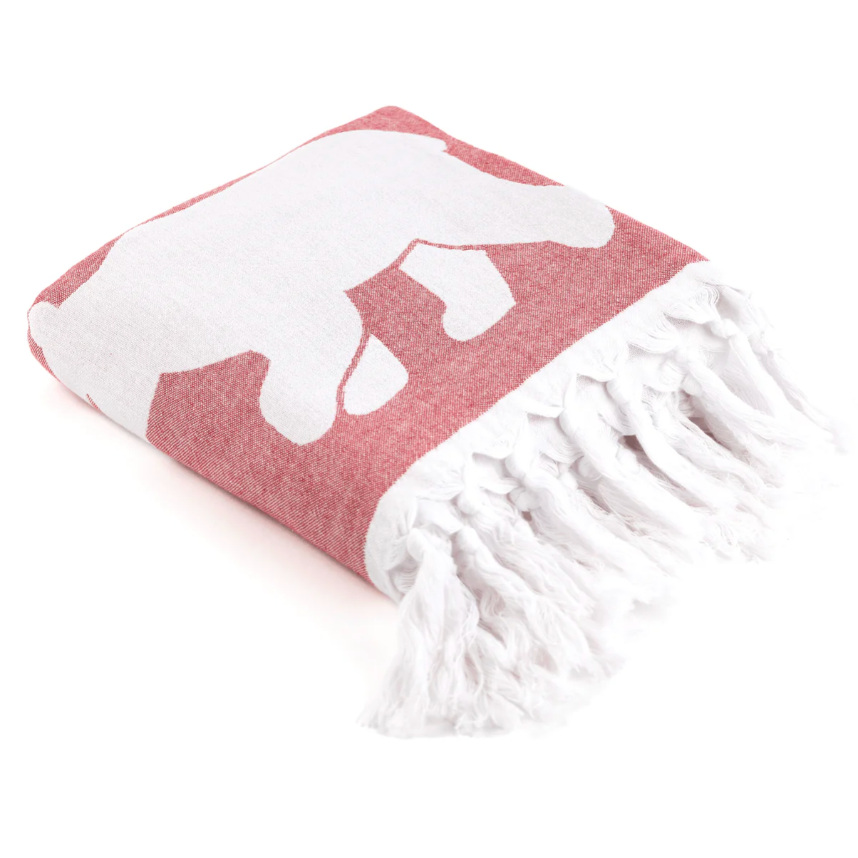 Pomp & Sass Turkish Body Towel - Red & White Canadian Bears