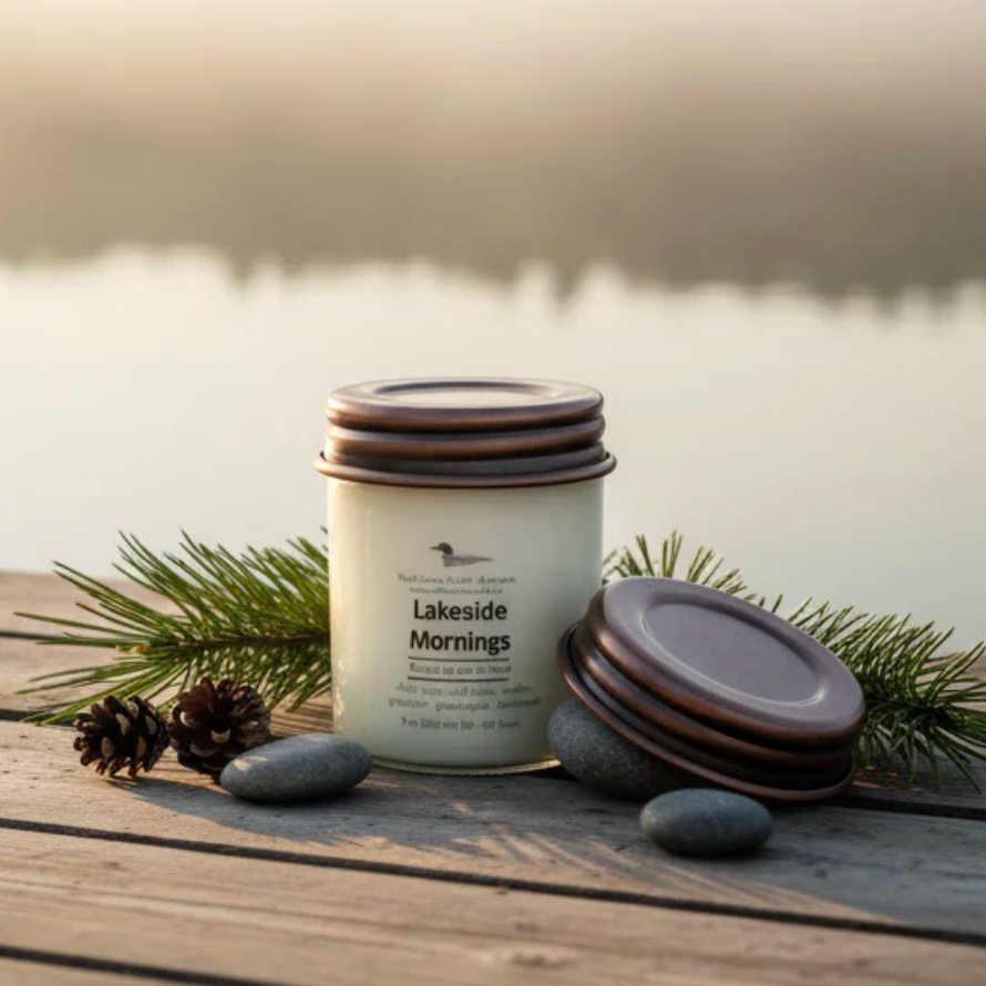 North Country Candle - LAKESIDE MORNINGS Soy Wax Candle with Copper Lid