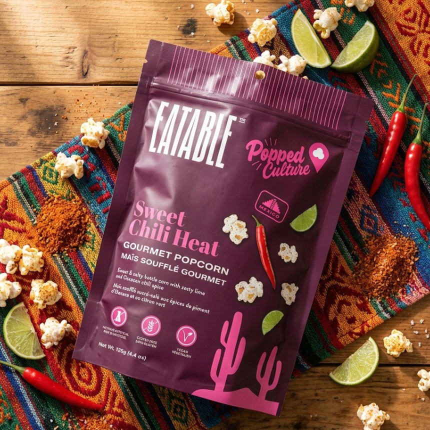 EATABLE Gourmet Popcorn - "Popped Culture" Mexican Sweet Chili Heat (125g)