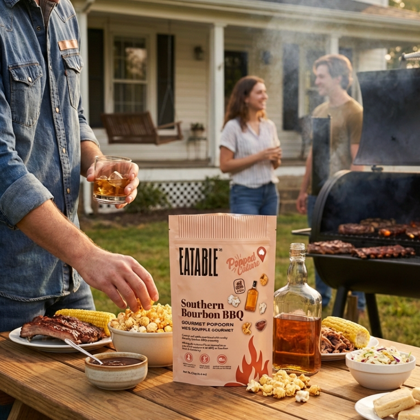 EATABLE Gourmet Popcorn - "Popped Culture" Southern Kentucky Bourbon BBQ (125g)
