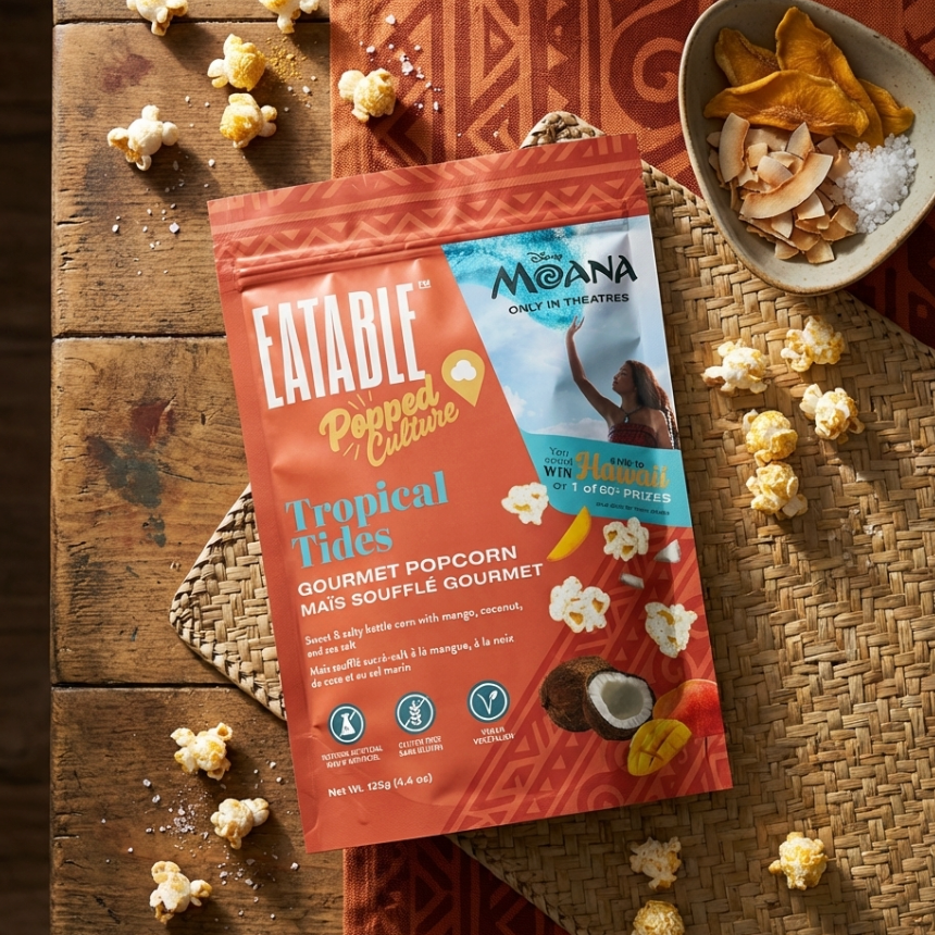 EATABLE Gourmet Popcorn - "Popped Culture" Hawaii Tropical Tides (125g)