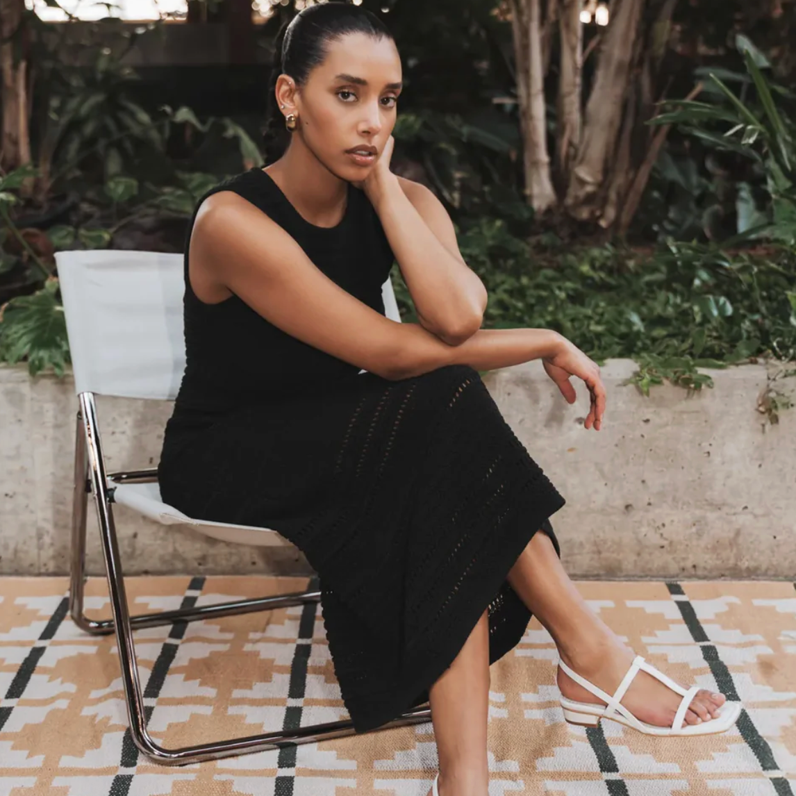 Poppy Barley - The SUNSET BLACK Organic Cotton Knit Dress