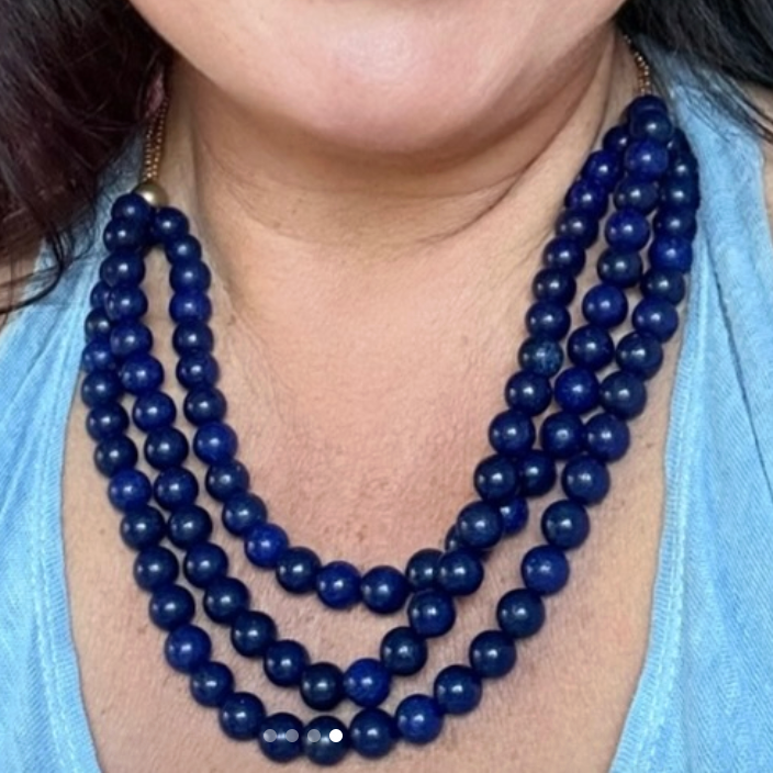 Love Not Fear LAPIS LAZULI Beaded Necklace