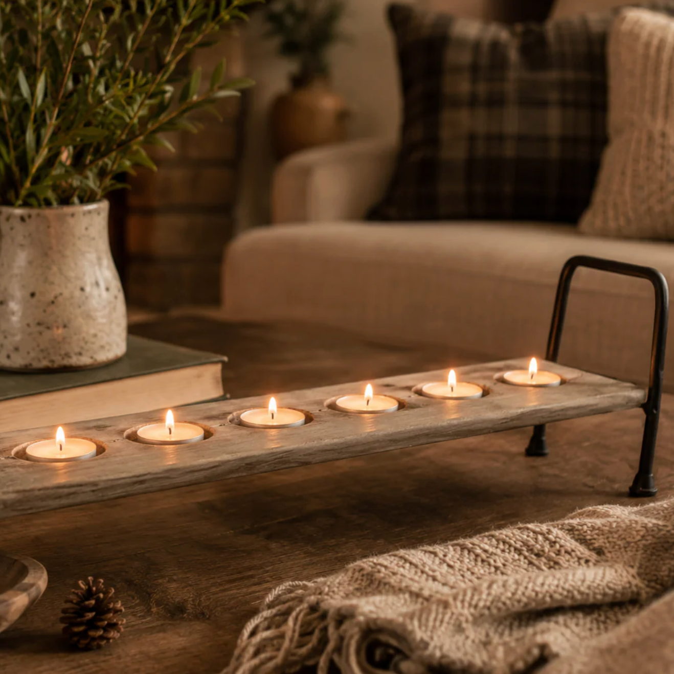 North Country Candle - Wood Tea Light Tray