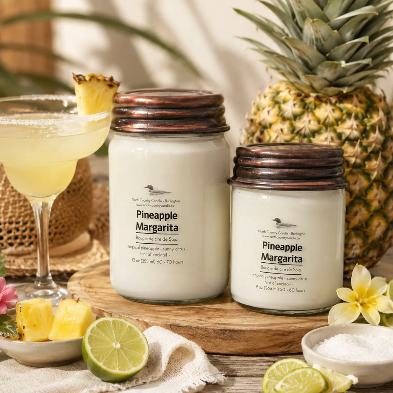North Country Candle - PINEAPPLE MARGARITA Soy Wax Candle with Copper Lid