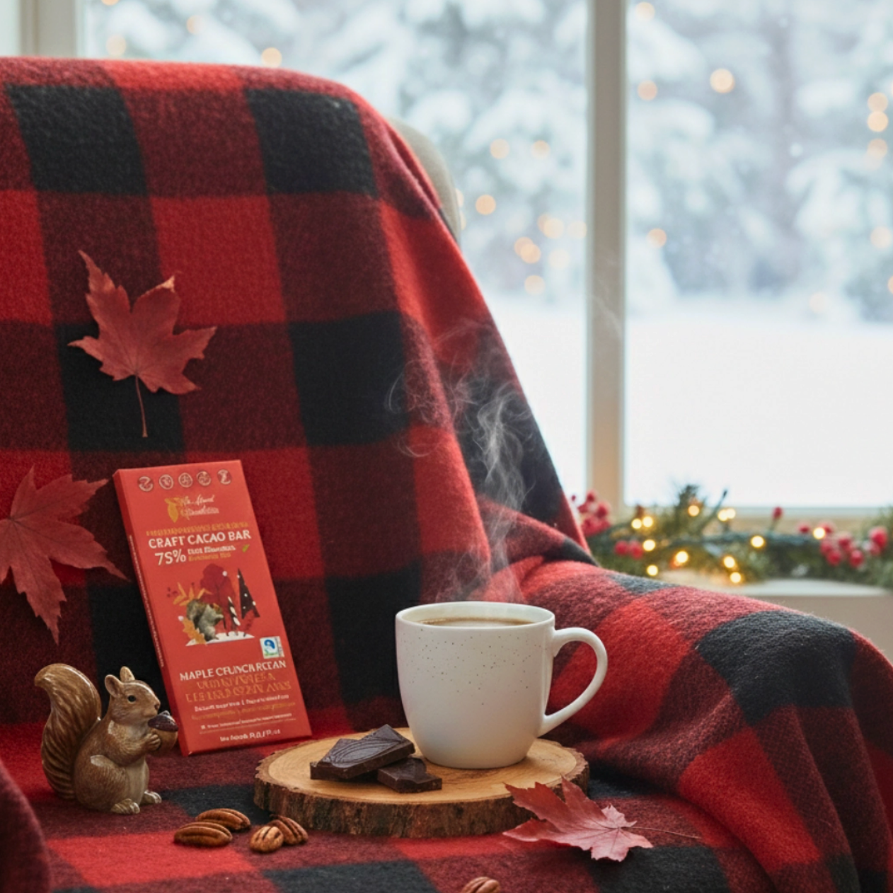 The Good Chocolatier - Maple Crunch Pecan 75% Dark Chocolate Bar