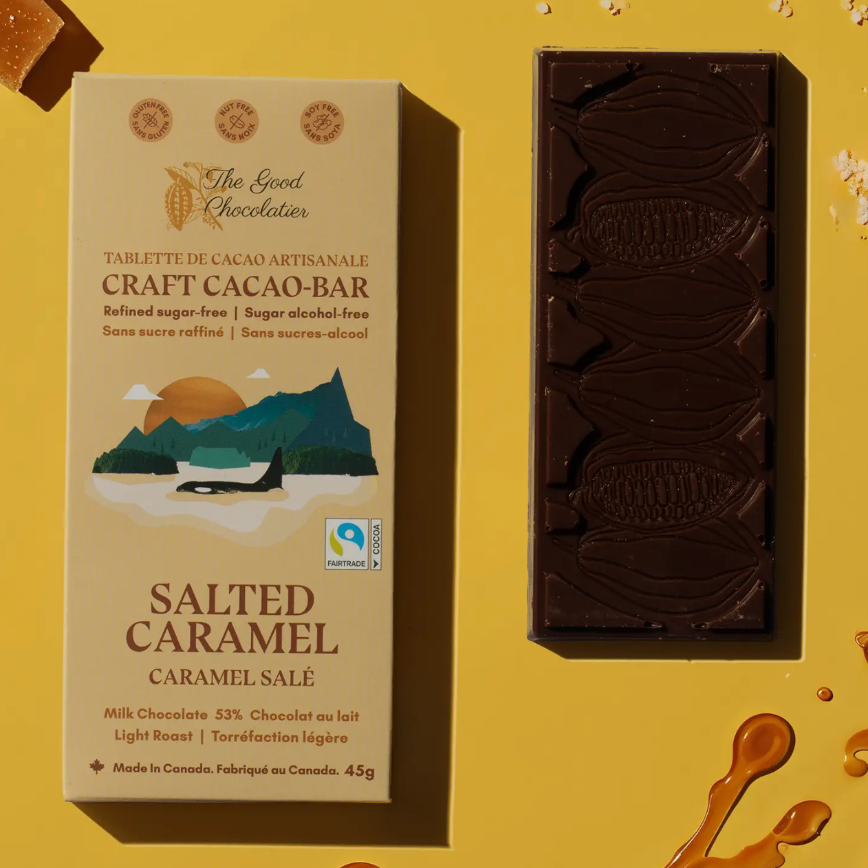 The Good Chocolatier - Salted Caramel 50% Milk Chocolate Bar