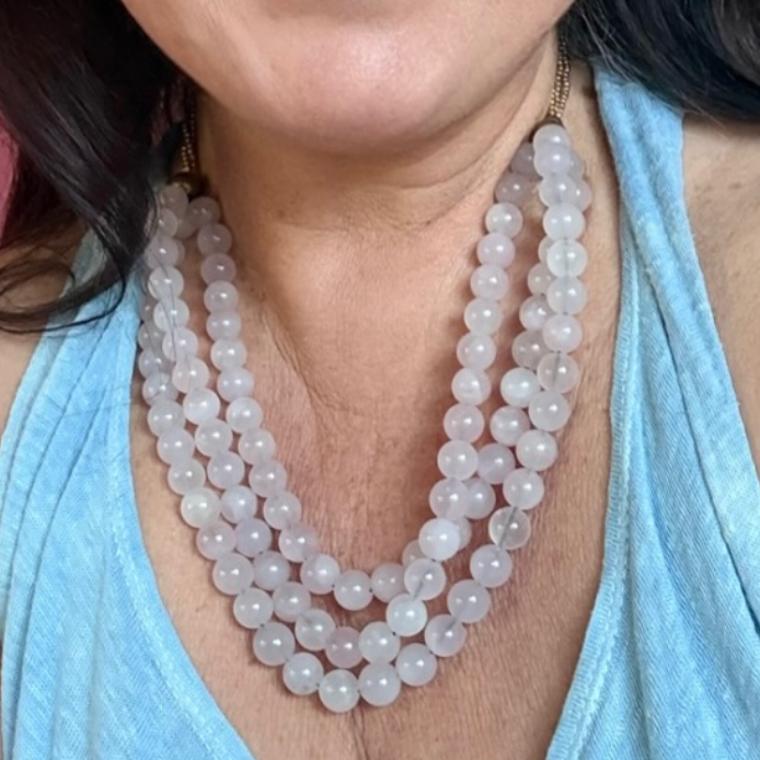 Love Not Fear ROSE QUARTZ Beaded Necklace