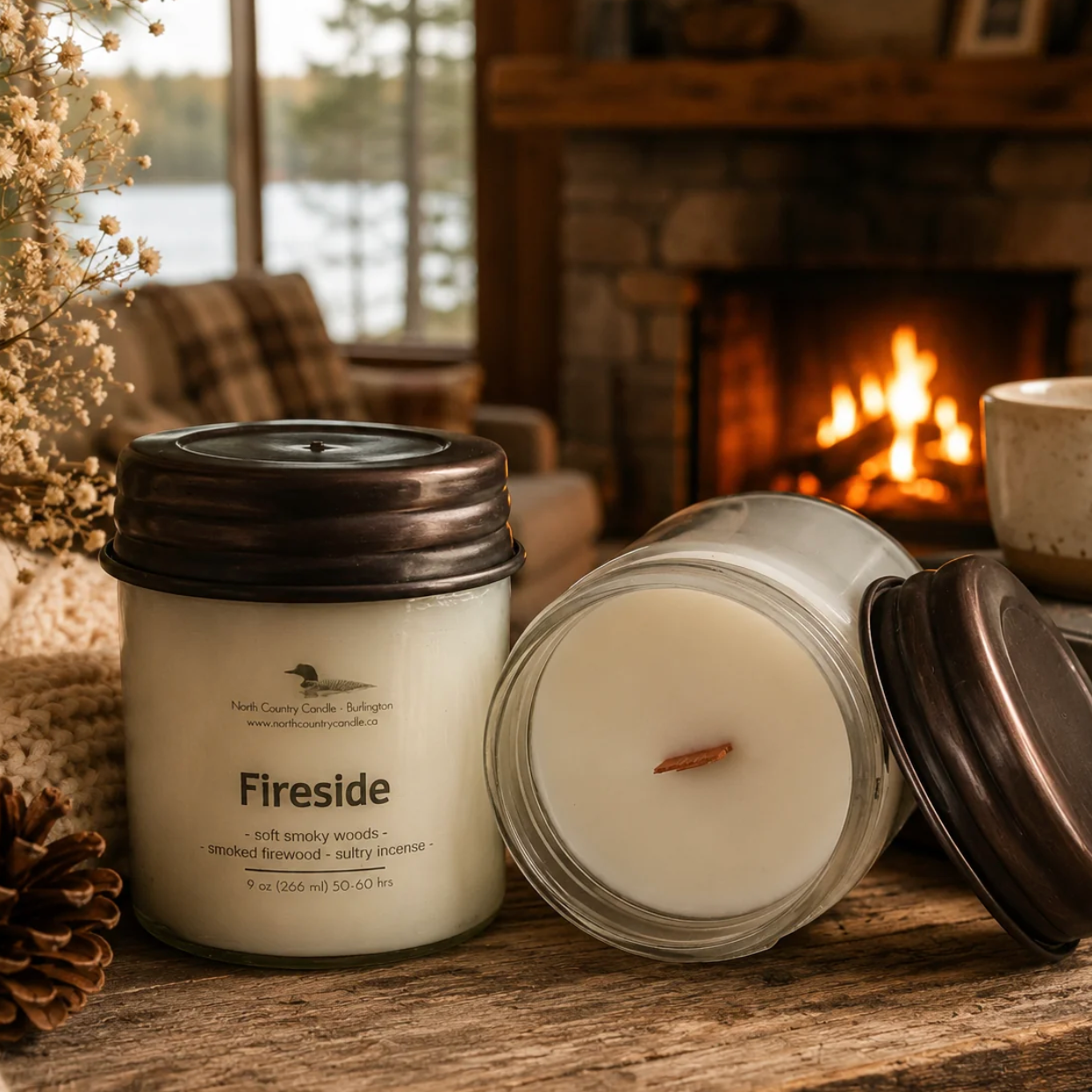 North Country Candle - FIRESIDE Soy Wax Candle with Copper Lid