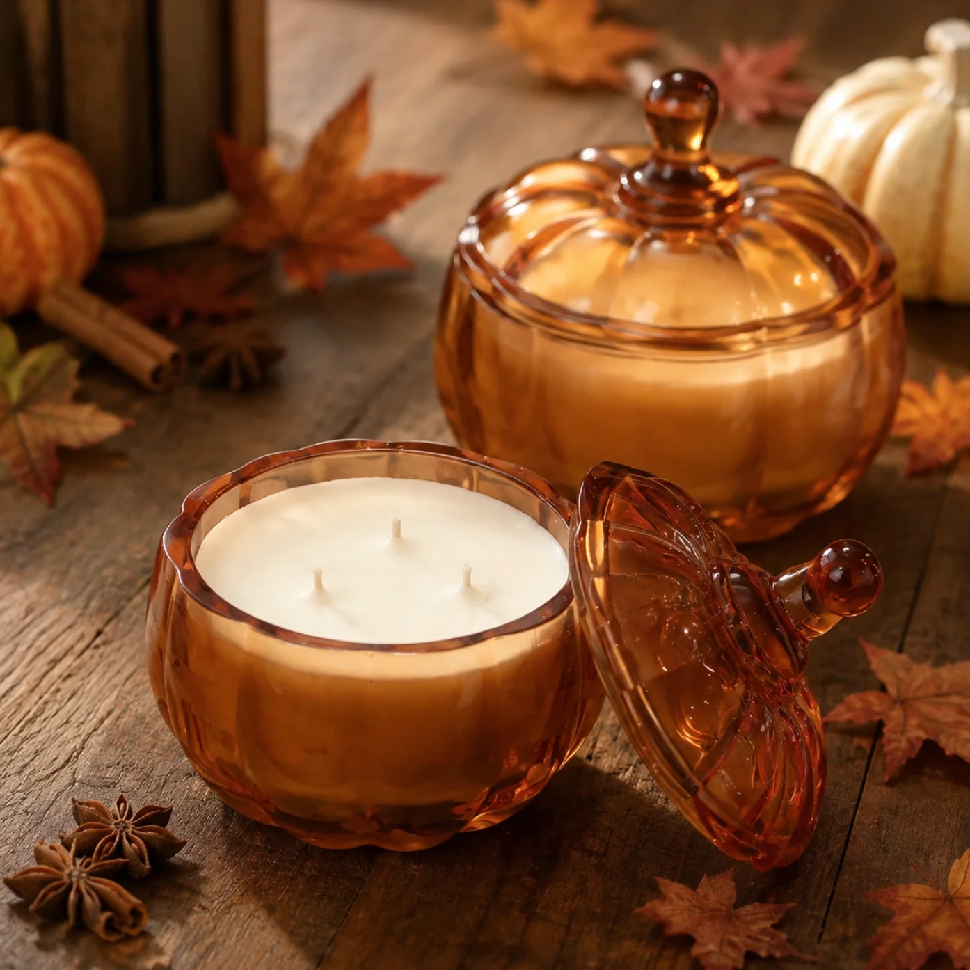 North Country Candle - Glass Pumpkin Soy Wax Candle
