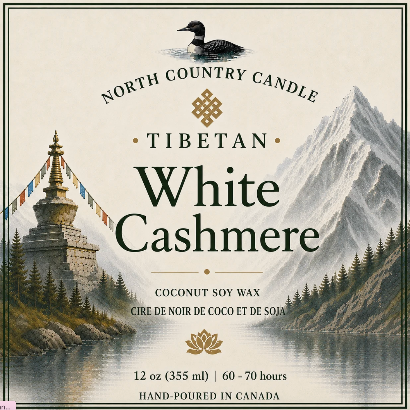 North Country Candle - Tibetan Collection WHITE CASHMERE Soy Wax Candle