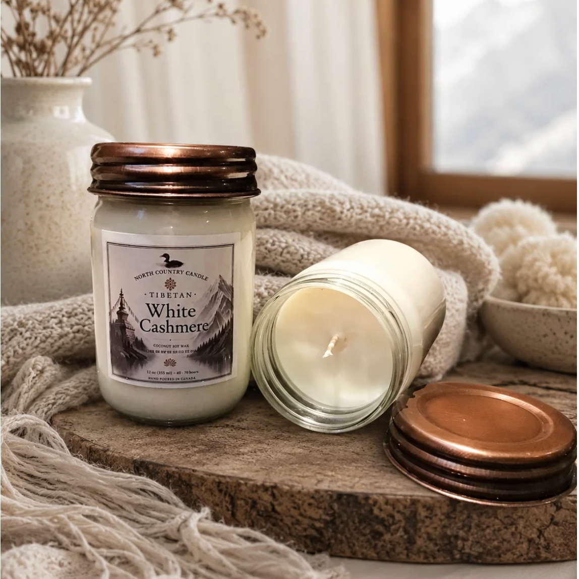 North Country Candle - Tibetan Collection WHITE CASHMERE Soy Wax Candle