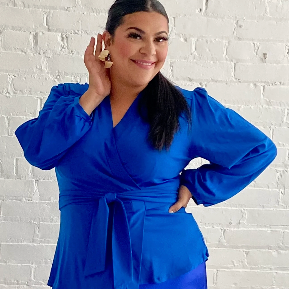 DOTTY Royal Blue Wrap Top