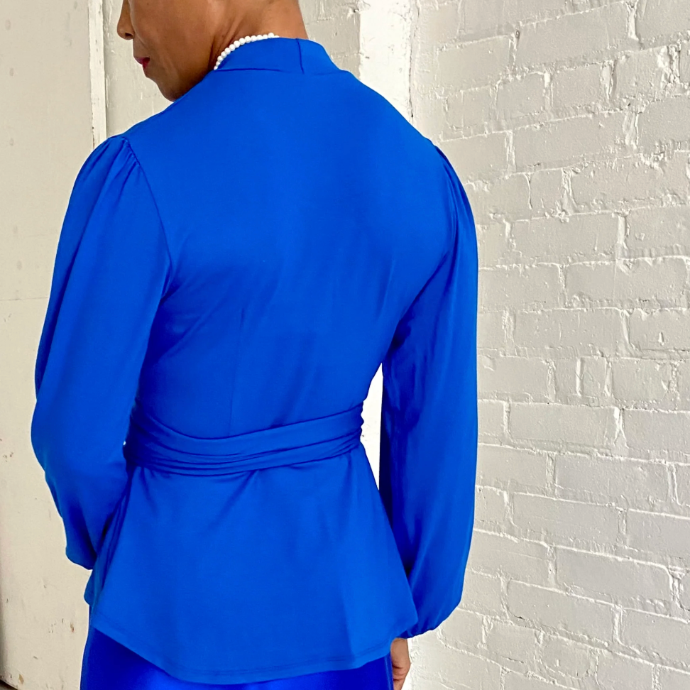 DOTTY Royal Blue Wrap Top