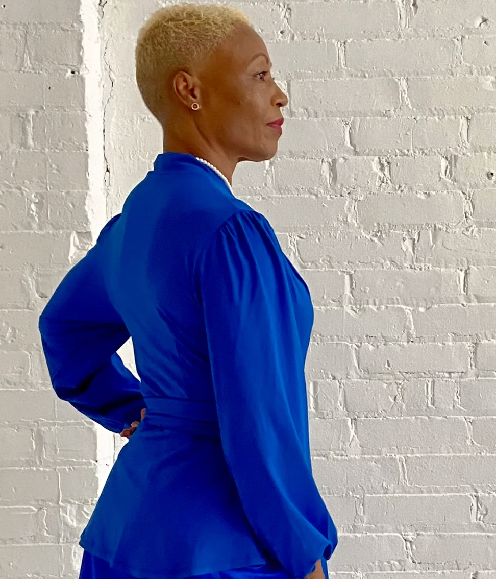 DOTTY Royal Blue Wrap Top