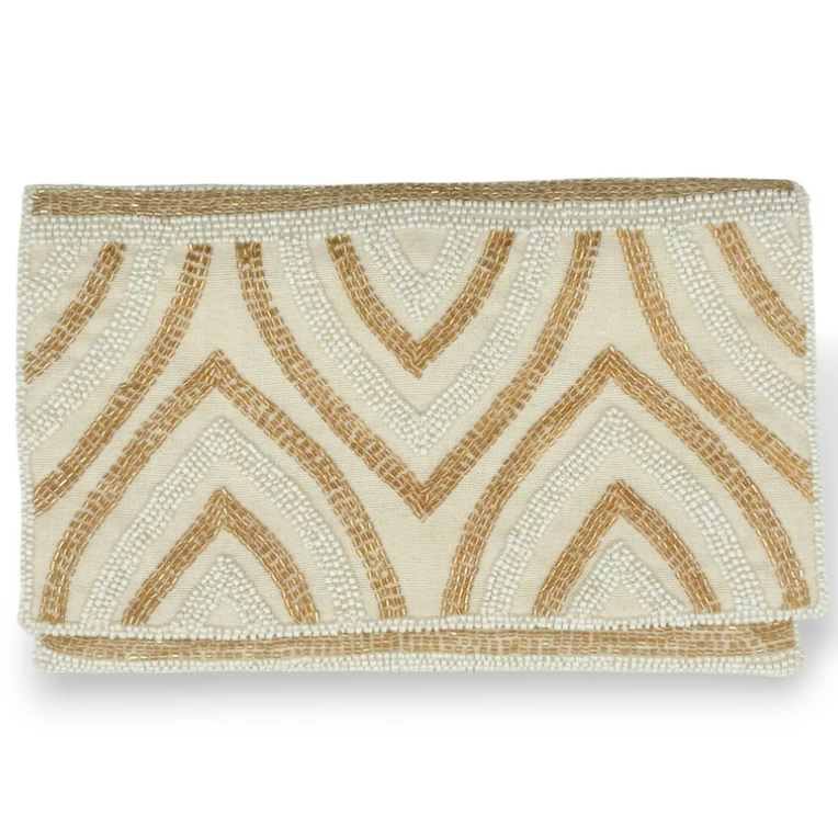 Dandarah - Gold Arches Handbeaded Flap Clutch
