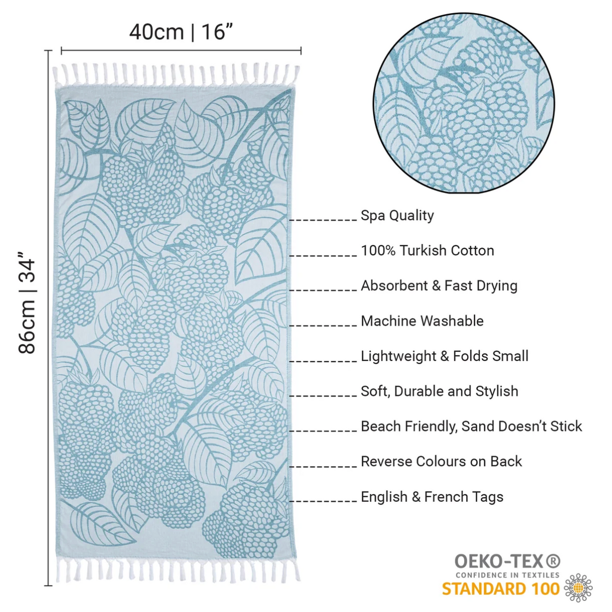 Pomp & Sass Turkish BODY Towel - Briar