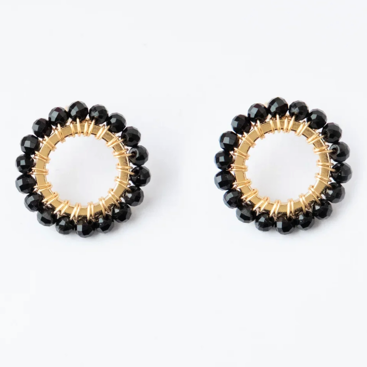 Savuti CIRCLE Stud Earrings - Onyx