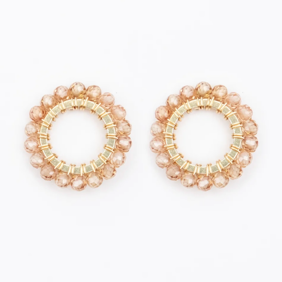 Savuti CIRCLE Stud Earrings - Champagne
