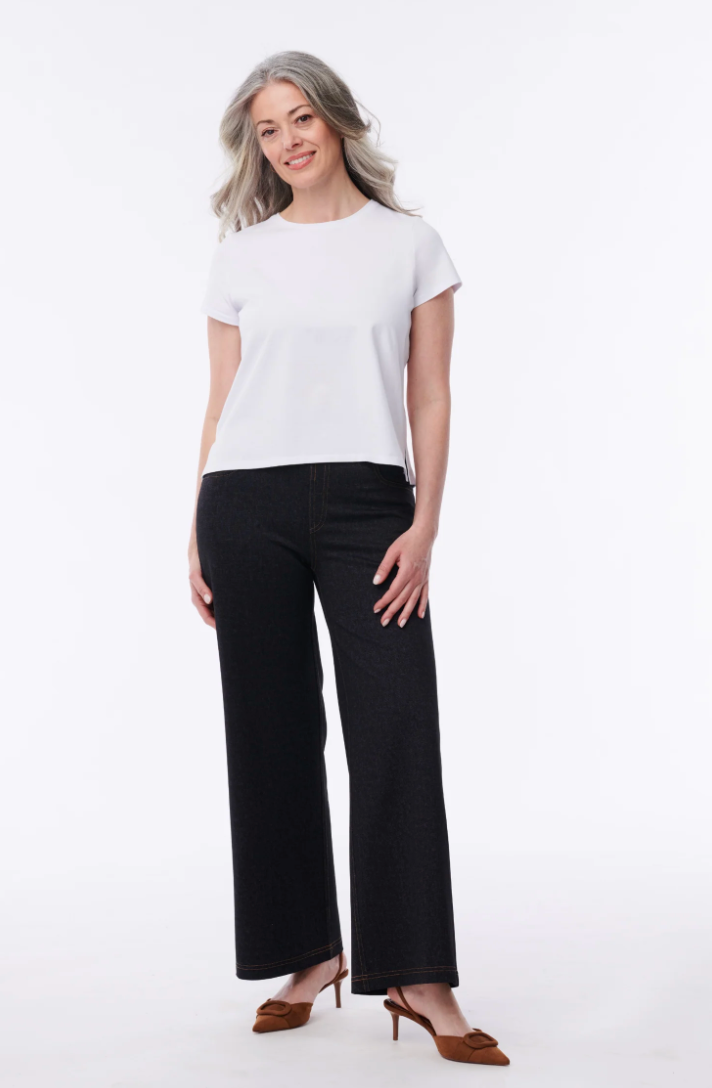 Helene Clarkson Design HANNA BLACK Ponte Wide Leg Jean