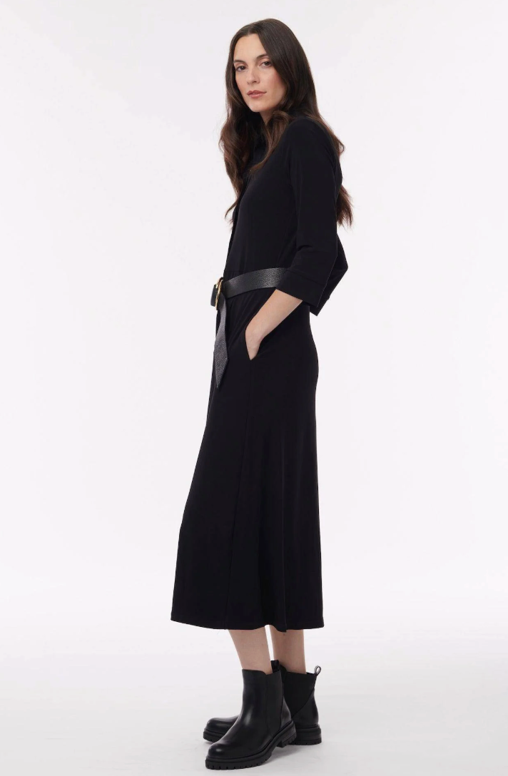 Helene Clarkson Design CAMROSE BLACK Wrinkle-Free 3/4 Sleeve Maxi Dress