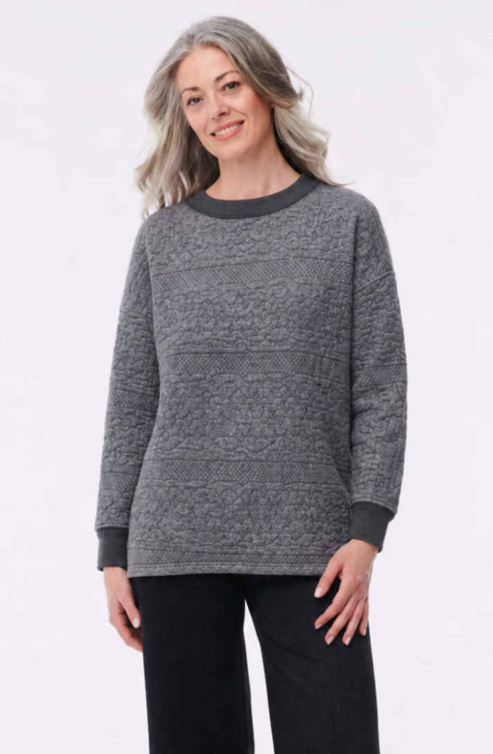 Helene Clarkson Design ROANNE Reversible Quilted Sweatshirt