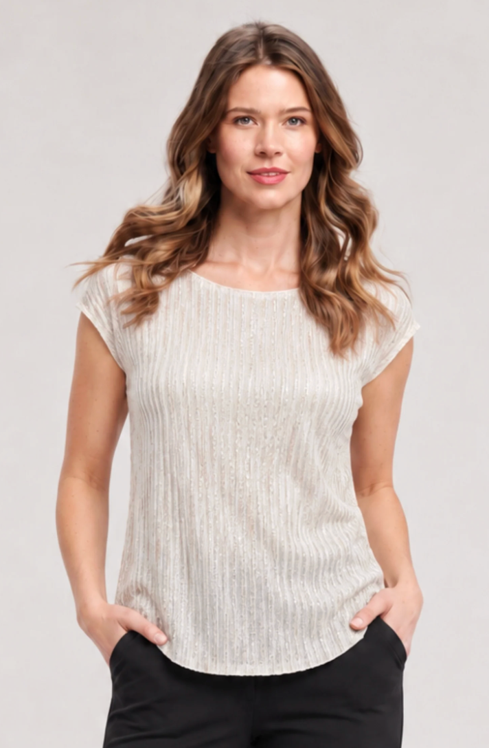 Helene Clarkson Design BILLY CHAMPAGNE 4-Way Reversible Wrinkle-Free Sleeveless Top