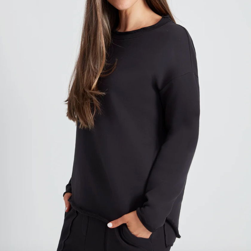 UP! Pants - French Terry 100% Cotton Sweater with Raw Edge