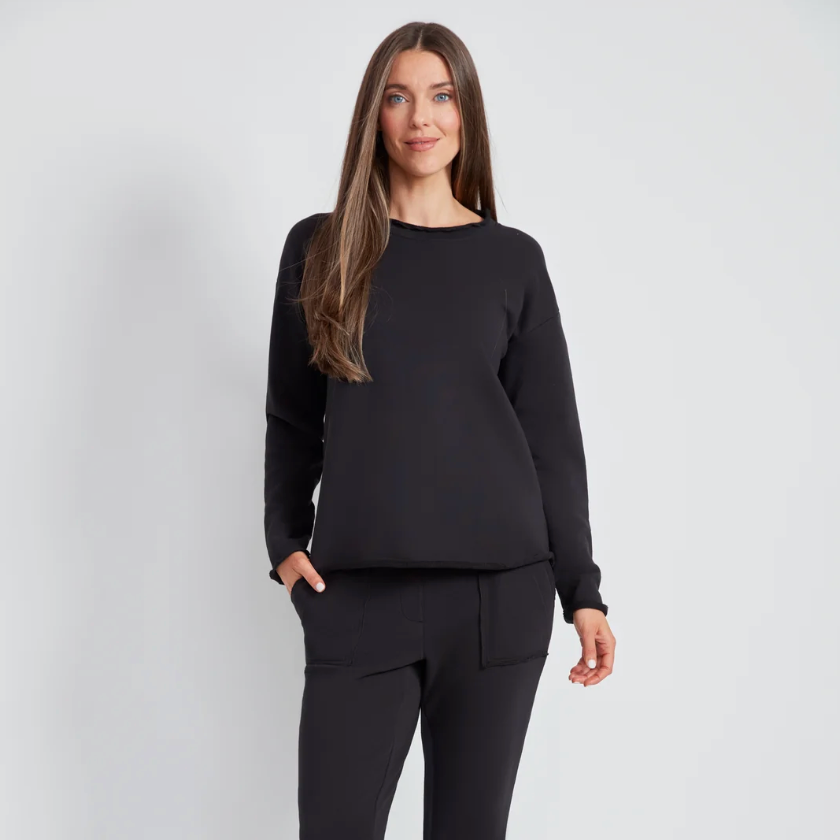 UP! Pants - French Terry 100% Cotton Sweater with Raw Edge