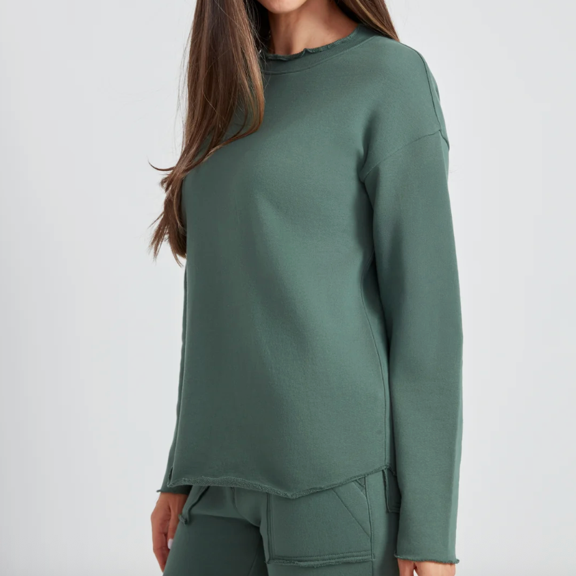 UP! Pants - French Terry 100% Cotton Sweater with Raw Edge